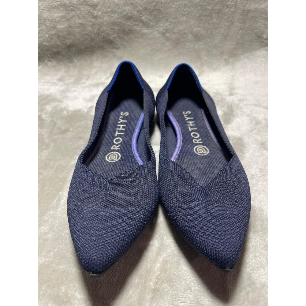 Rothy's The Point Pointed Toe Flats Women's Size 7.5 Navy Blue Shoes